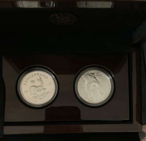 2019 Elephant Krugerrand Privy 1oz Silver coin set with 1oz Silver R5 Elephant Sold Out