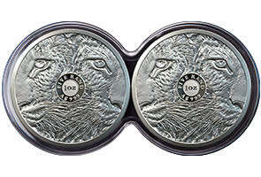 2020 PROOF Leopard Big 5 Double Capsule 2x 1oz Silver R5 coin set still in original sealed packaging