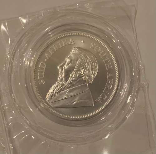 Rare 2018 Great Wall privy Mintmark 1oz Silver Krugerrand coin still in factory sealed packaging
