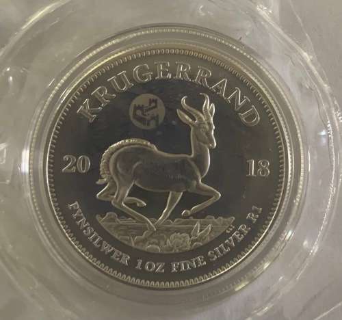 Rare 2018 Great Wall privy Mintmark 1oz Silver Krugerrand BU coin still in factory sealed packaging