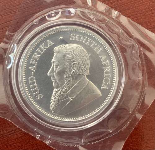Rare 2018 Great Wall privy Mintmark 1oz Silver Krugerrand BU coin still in factory sealed packaging