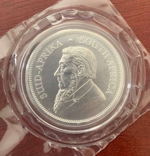 Rare 2018 Great Wall privy Mintmark 1oz Silver Krugerrand BU coin still in factory sealed packaging