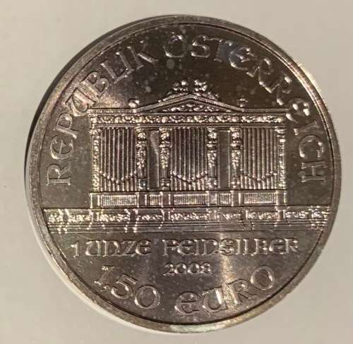 2008 Austria Philharmonic 1oz Bullion Silver coin - Not often seen