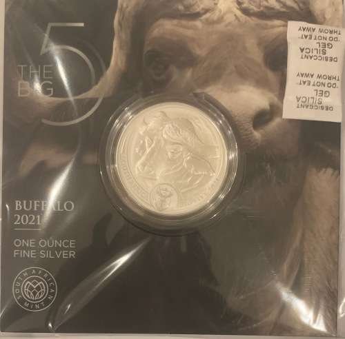 2021 Silver Big 5 Buffalo R5 Brilliant Uncirculated Coin Still Sealed Sold out at SA Mint