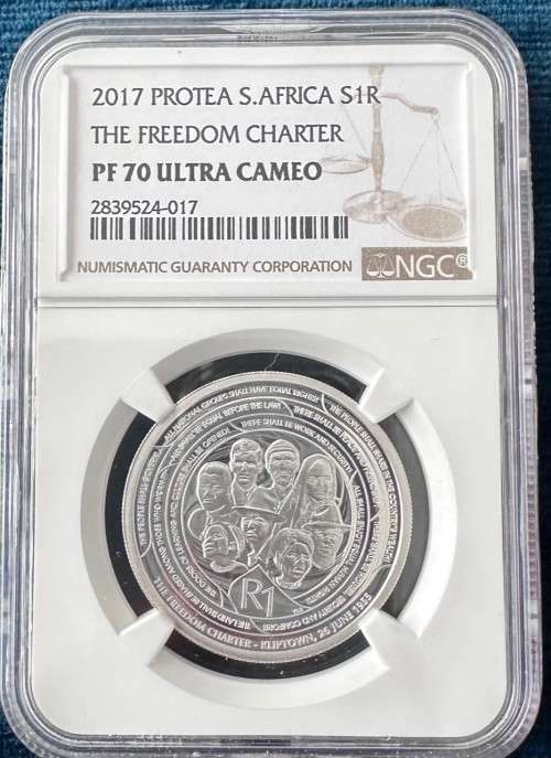 Proof 2017 Life Of Legend Mandela Protea South Africa Silver R1 PF70 NGC Graded