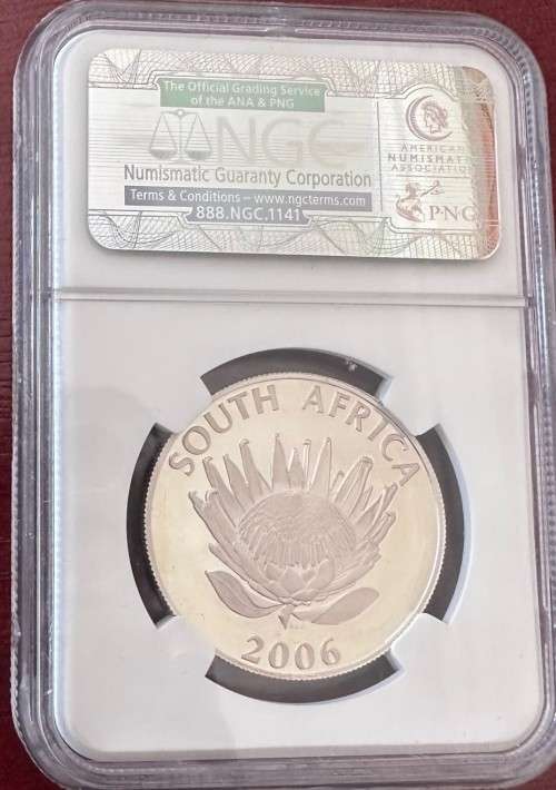2006 PF70 Proof Protea R1 Silver Desmond Tutu coin NGC graded