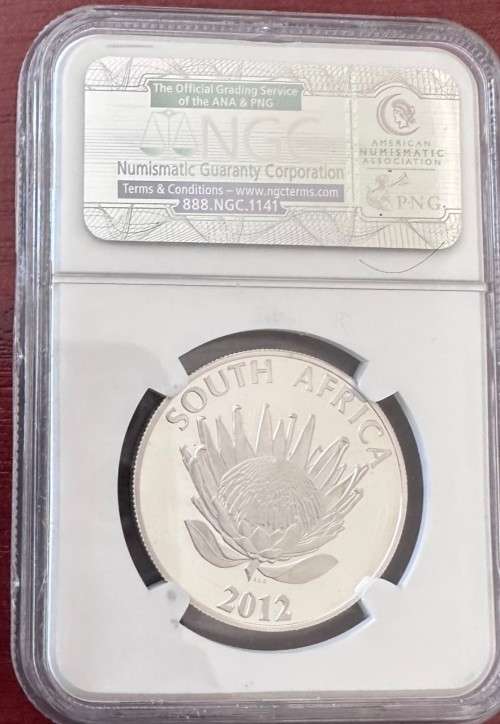 2012 PF70 Proof Protea R1 Silver Walter Sisulu coin NGC graded