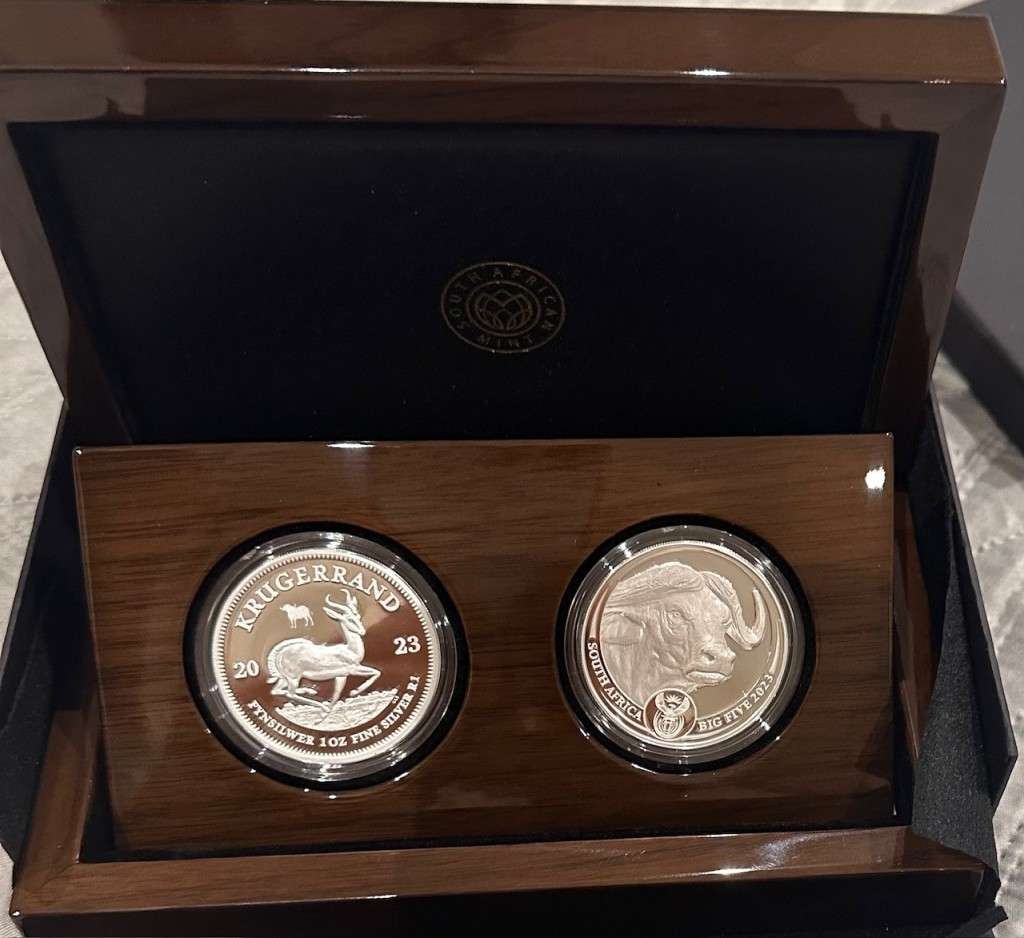 2023 Proof Silver Krugerrand Big 5 Buffalo mintmark privy coin set with Silver Buffalo R5- Series II