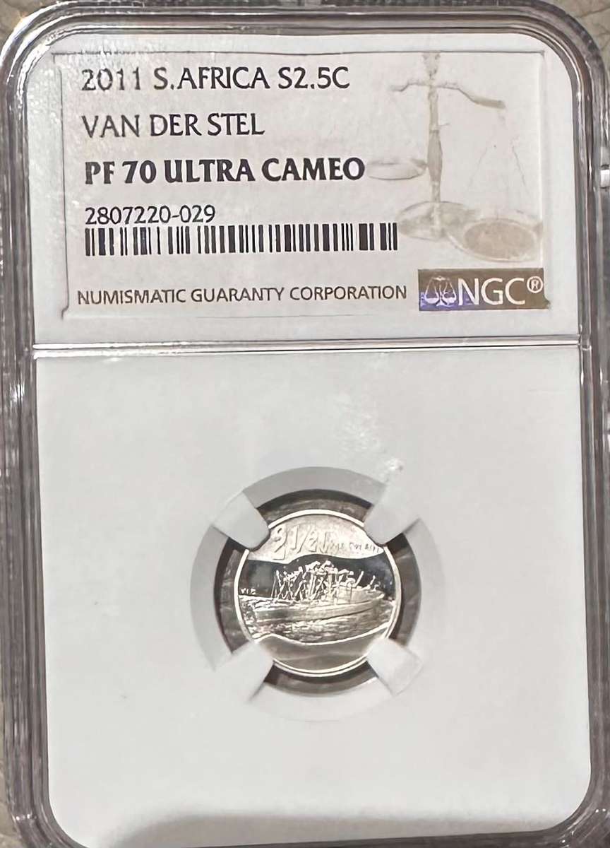 TOP POP 1 STAND ALONE 2011 van der Stel NGC PF70 silver 2.5c tickey FINEST KNOWN