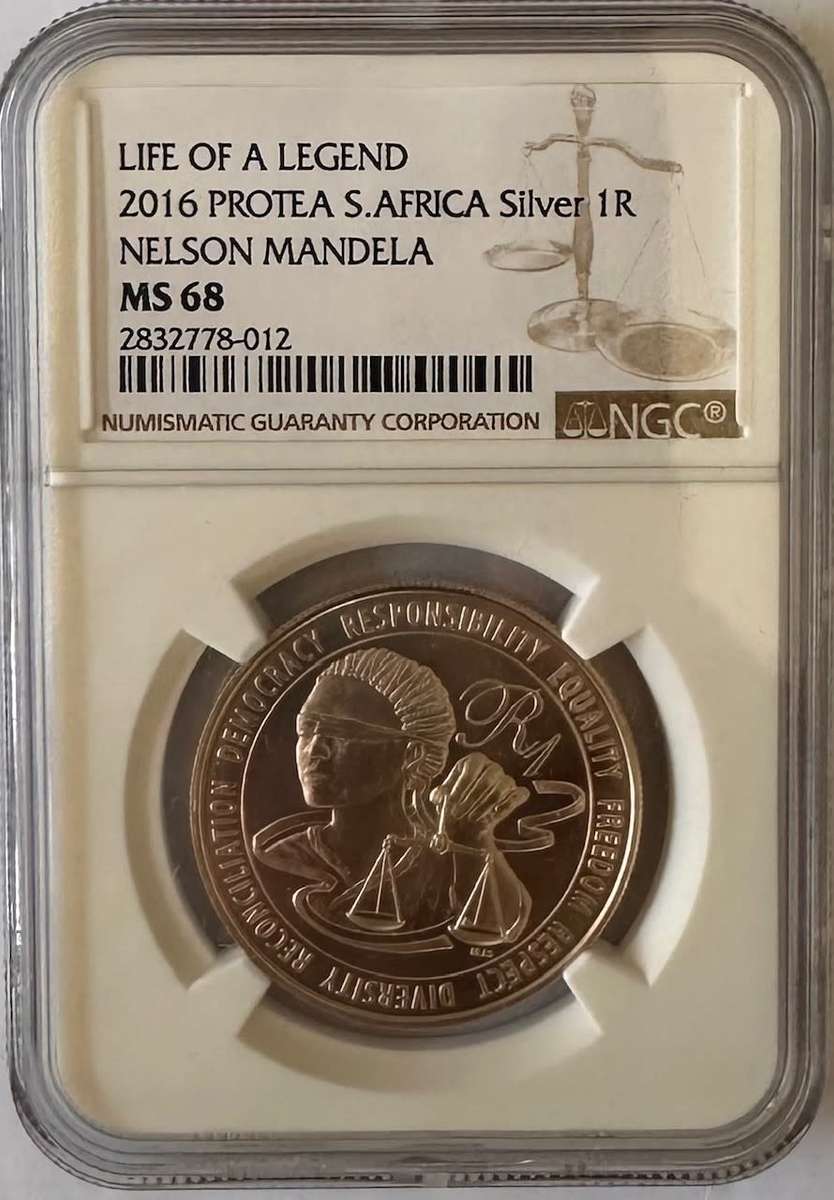 2016 Protea Mandela Silver R1 NGC MS68 - only 318 minted