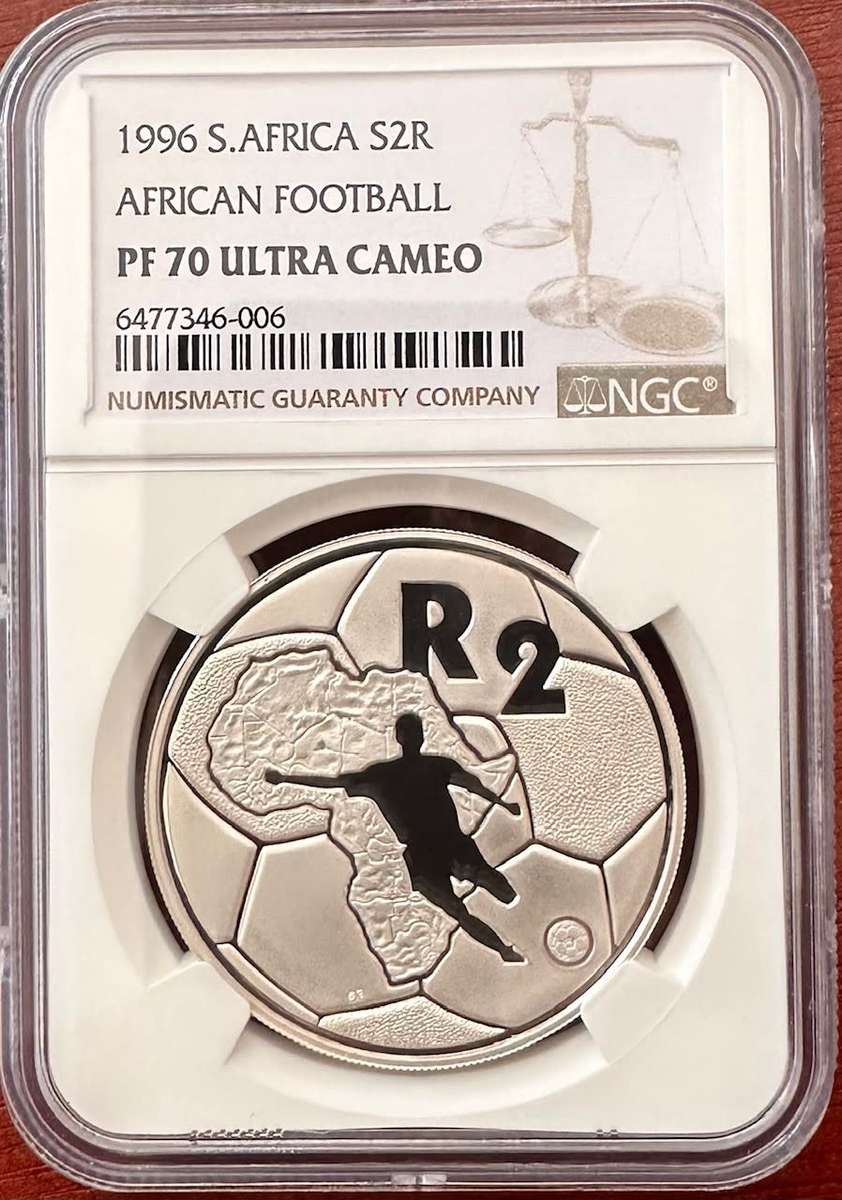TOP POP 1996 Proof R2 African Football soccer Silver coin NGC PF70 only 5