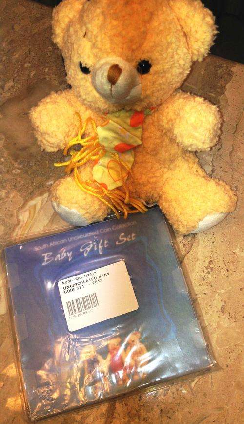 Sealed 2012 Uncirculated Currency Baby Gift coin set - includes soft toy teddy bear - ideal for gift