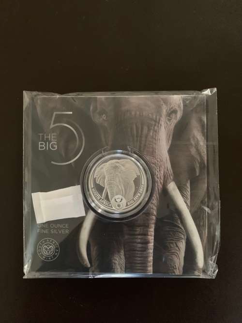 2019 Silver R5 Brilliant Uncirculated 1oz Coin Big 5 Elephant South Africa Sold Out at SA Mint