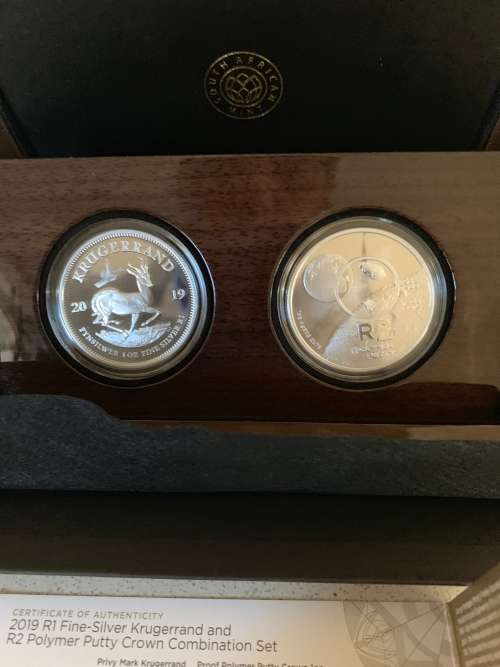2019 Lunar Lander Privy Silver Krugerrand And Polymer Putty R2 1oz Coin Set only 500