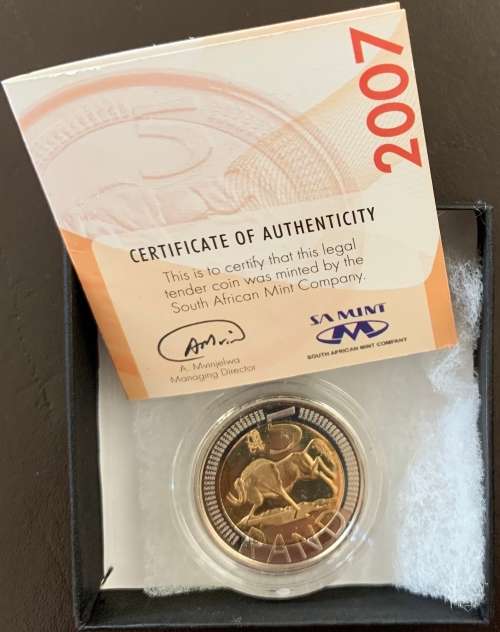 2007 Oom Paul Mintmarked R5 coin With Box And Certificate