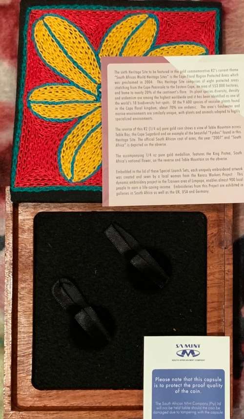 2007 Beautiful Heritage Coin Box Fits 2 X 1/4oz Coins - Box Only No Coins