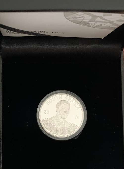 2018 Proof Mandela R1 Silver Protea Series Coin With Box And Certificate