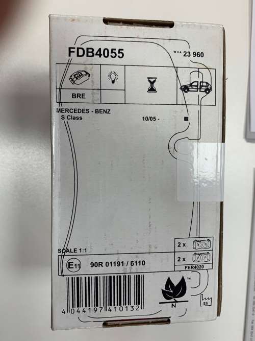 Ferodo Front Axle Brake Pads For Mercedes original New And Sealed FDB4055