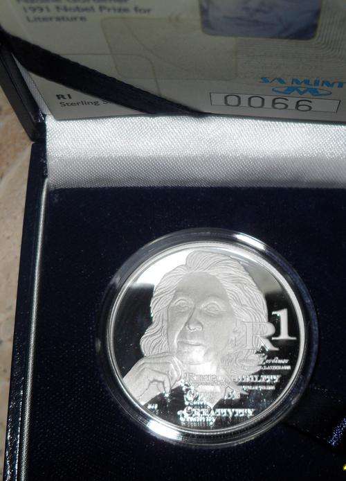NEW Proof 2010 Nadine Gordimer Protea Series Silver R1 with certificate SEALED