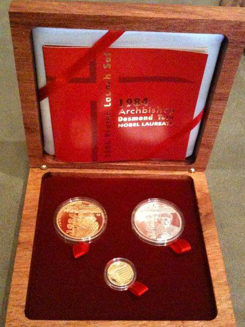 Archbishop Desmond Tutu Launch set Protea gold coin