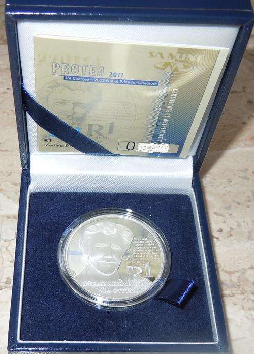 2011 Protea Silver JM Coetzee R1 Nobel Literature Coin New
