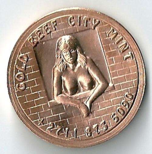 Gold reef city coin toss token boobs and bums