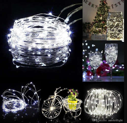20m LED Outdoor Solar Copper String Fairy Light 200 LED - White