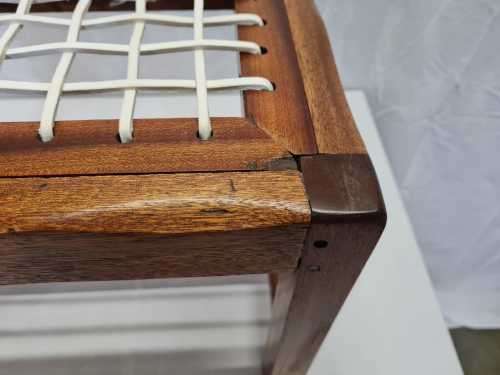 Vintage Riempie Foot Stool - Fully Restored and New Riempies Fitted