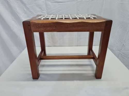 Vintage Riempie Foot Stool - Fully Restored and New Riempies Fitted