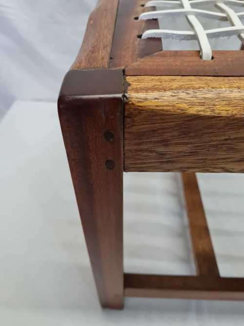 Vintage Riempie Foot Stool - Fully Restored and New Riempies Fitted