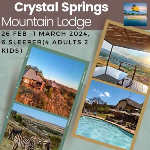 Crystal Springs Mountain Lodge 26 February-1 March 2024 (4 nights) 4 adults 2 kids