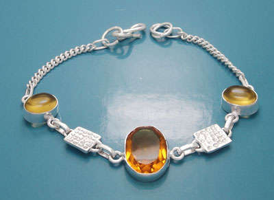 ***925 STERLING SILVER***Gorgeous Yellow Citrine Bracelet