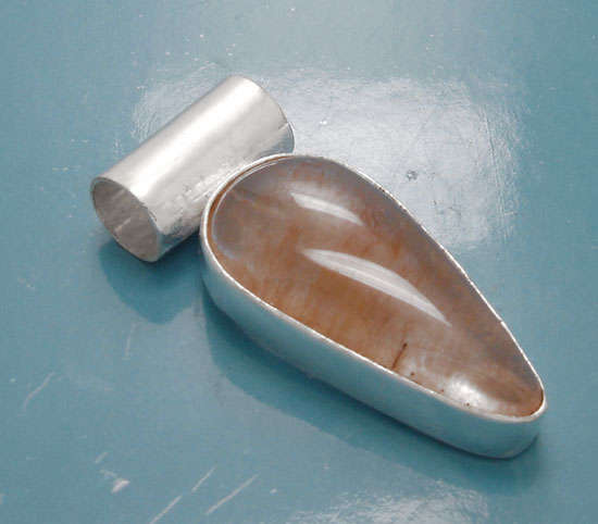 ***WOW !!! MAJESTIC  RUTILATED QUARTZ***925  STERLING SILVER PENDANT