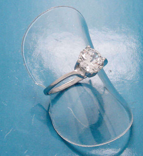 18ct White GP  Simulated Diamond Ring Size 7