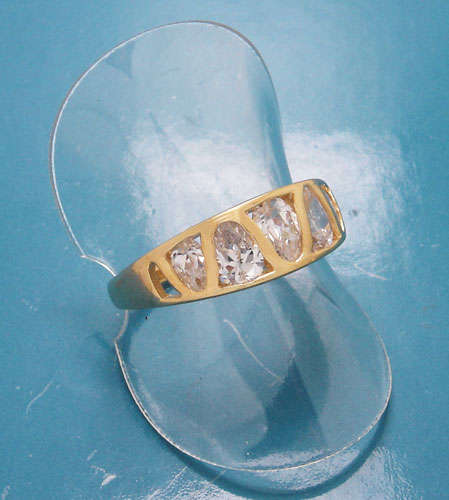 18ct Yellow GP  Simulated Diamond Ring Size 8