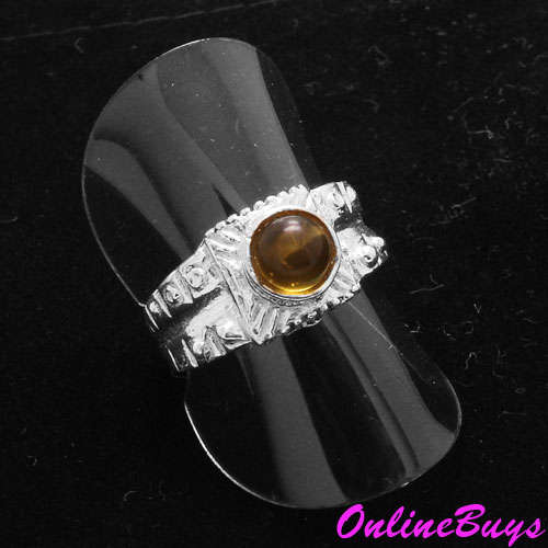 Sterling Silver - Created Citrine Ring Size 7 1/2
