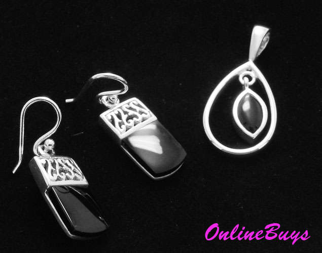 Spectacular Solid Sterling Silver  Pendant & Earring Set