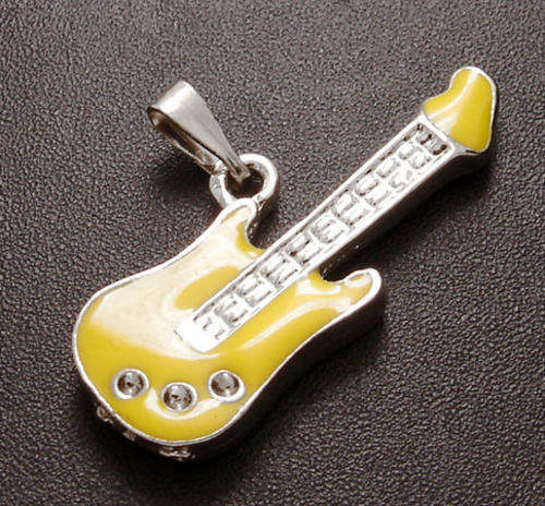 ***To Cute for Words*** YELLOW GUITAR CHARM / PENDANT