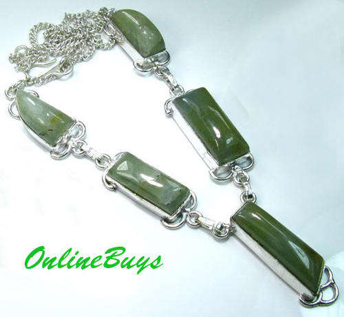 NATURAL  AVENTURINE - Breathtaking Sterling Silver  Necklace