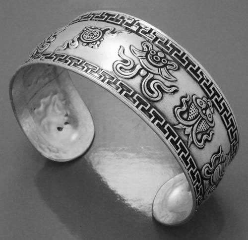 ***Handcrafted Tribal Jewels from Nepal*** - Engraved Silver Bangle