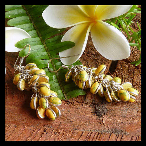 MYSTERIOUS !!! Reconstituted Turquoise 925 Sterling Silver EARRINGS