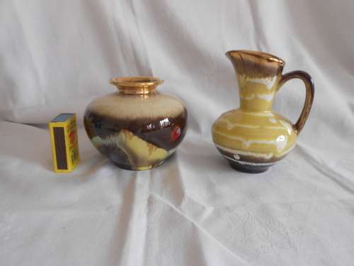 Beautiful Retro Carstens Tonnieshof 414, West German Drip Vase and Jug (unmarked : Beaut