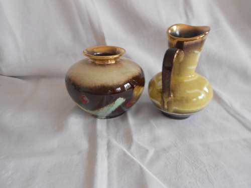 Beautiful Retro Carstens Tonnieshof 414, West German Drip Vase and Jug (unmarked : Beaut