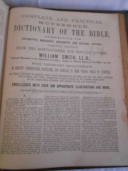 Antique Family Bible (1870's) : Leather-bound Featuring Harper and Rippon Families