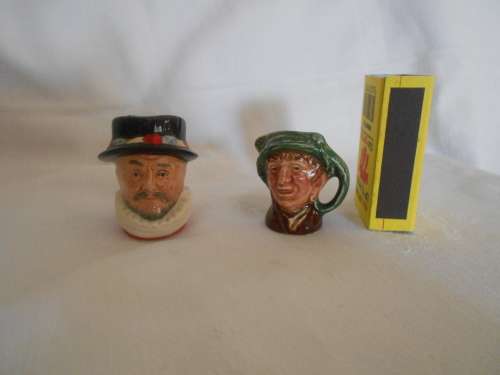 Pair of Royal Doulton Minature Character/Toby Jugs : "The Beefeater" and "Arriet"