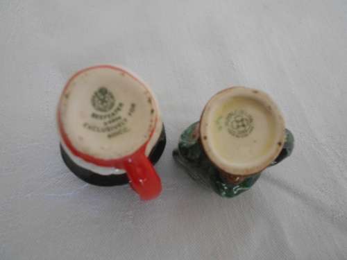 Pair of Royal Doulton Minature Character/Toby Jugs : "The Beefeater" and "Arriet"