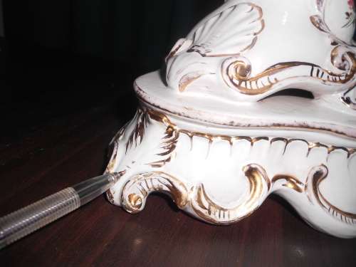 Beautiful, Large, Vintage Capodimonte Vase : Country Scene