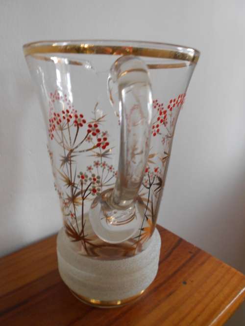 1940's Vintage Set, Gilt-Edged Water Jug and 5 Matching Tumblers : Great Condition
