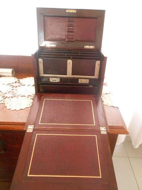 Rare, Antique, Victorian, Rosewood Writing Slope/Desktop Stationery Cabinet