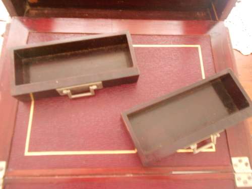 Rare, Antique, Victorian, Rosewood Writing Slope/Desktop Stationery Cabinet